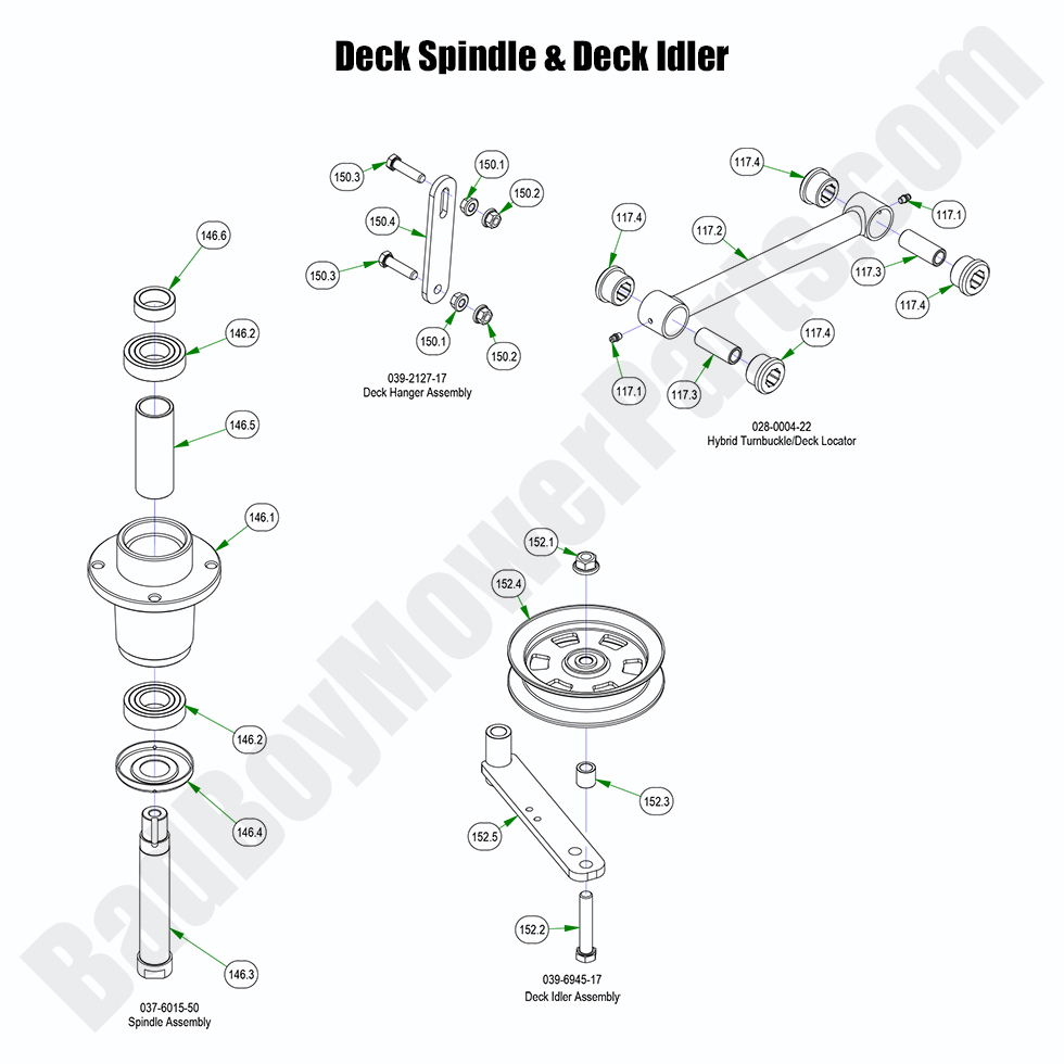 2023 ZT Elite Limited - Deck Spindle & Deck Idlers